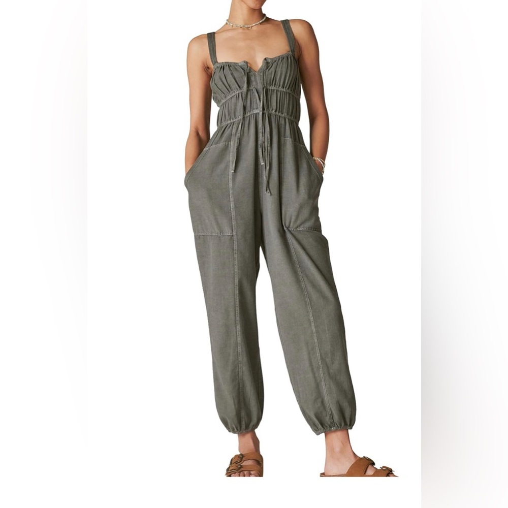 LuckyBrand Utility Tiefront Jumpsuit  - Women SOLDOUT M NWOT